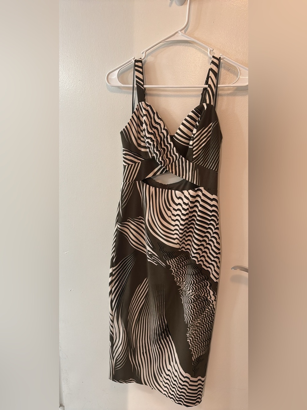Express XS green/white dress